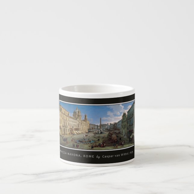 Piazza Navona, Rome custom monogram mugs (Front)