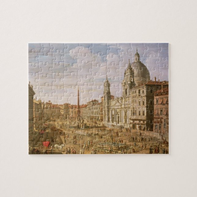 Piazza Navona, Rome, looking South towards Palazzo Jigsaw Puzzle (Horizontal)