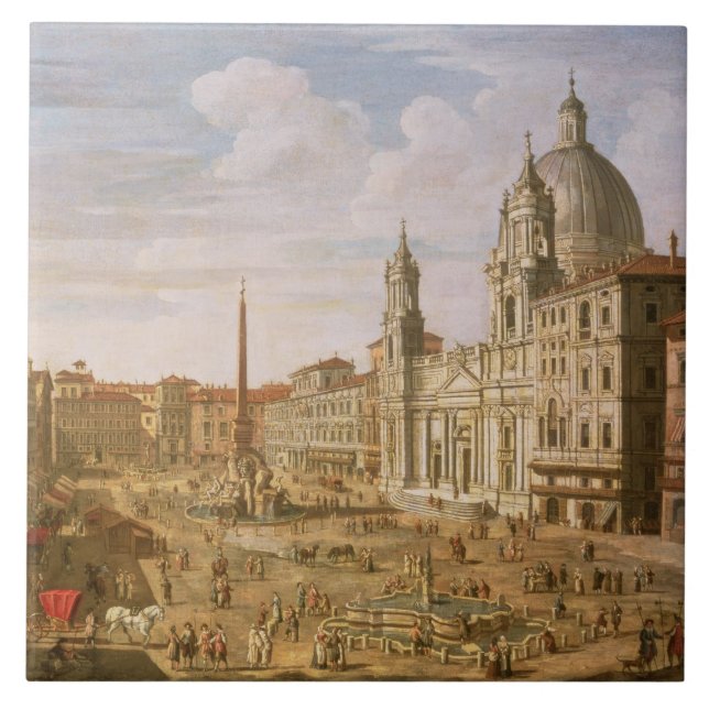 Piazza Navona, Rome, looking South towards Palazzo Tile (Front)