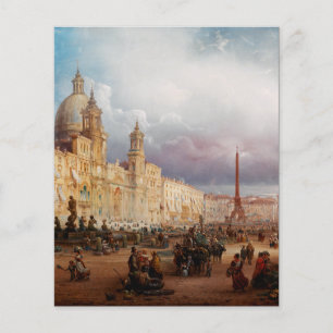 Piazza Navona Rome Market 1850s Art