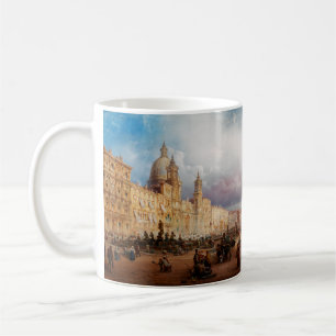 Piazza Navona Rome Market 1850s Art Coffee Mug