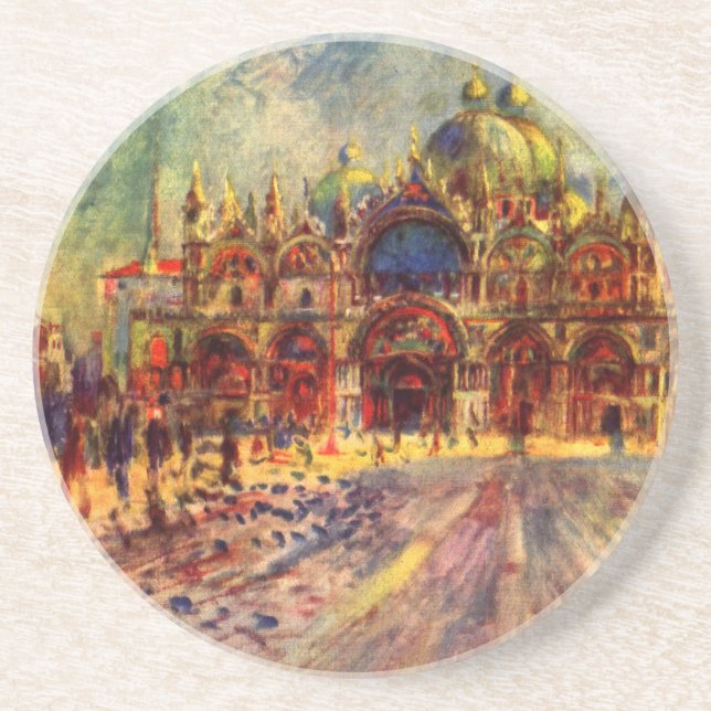 Piazza San Marco, Venice by Pierre Renoir Coaster (Front)