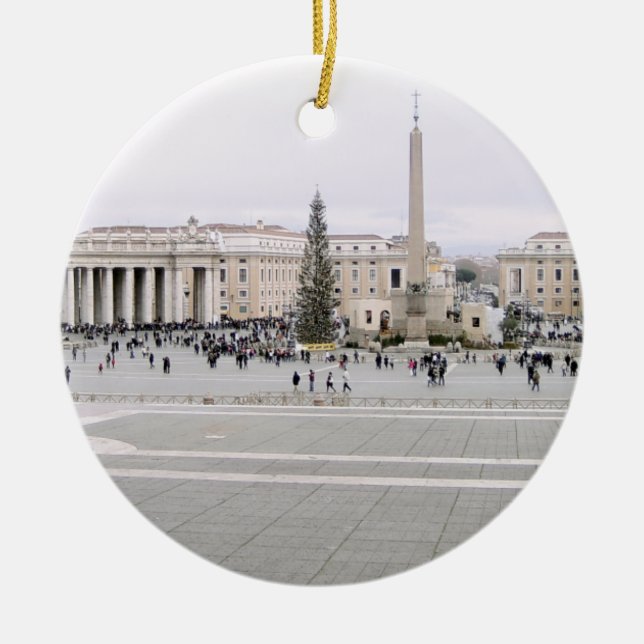 Piazza San Pietro Ceramic Tree Decoration (Front)