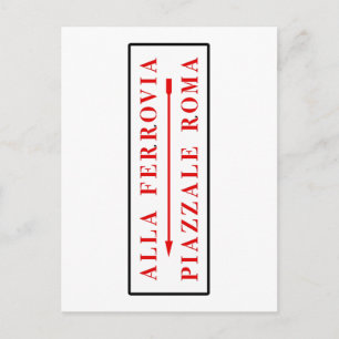 Piazzale Roma, Venice, Italian Street Sign Postcard