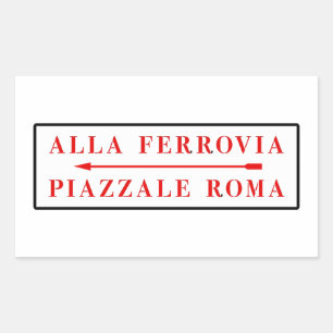 Piazzale Roma, Venice, Italian Street Sign Rectangular Sticker