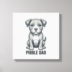 Pibble Dad Vintage Engraving Dog Shirt Design_1 Canvas Print
