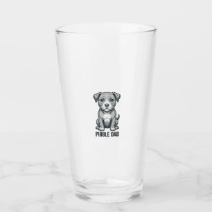 Pibble Dad Vintage Engraving Dog Shirt Design_1 Glass
