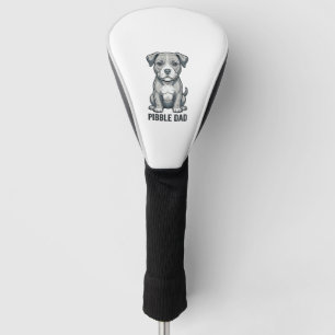 Pibble Dad Vintage Engraving Dog Shirt Design_1 Golf Head Cover
