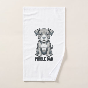 Pibble Dad Vintage Engraving Dog Shirt Design_1 Hand Towel
