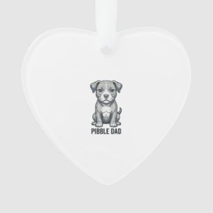Pibble Dad Vintage Engraving Dog Shirt Design_1 Ornament