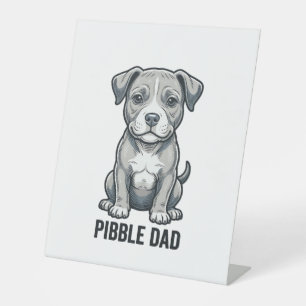 Pibble Dad Vintage Engraving Dog Shirt Design_1 Pedestal Sign