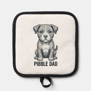 Pibble Dad Vintage Engraving Dog Shirt Design_1 Pot Holder