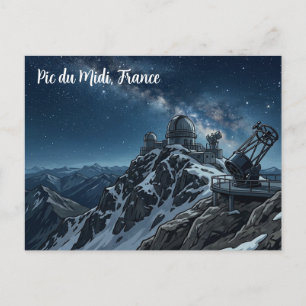 Pic du Midi France Stargazing Travel Postcard