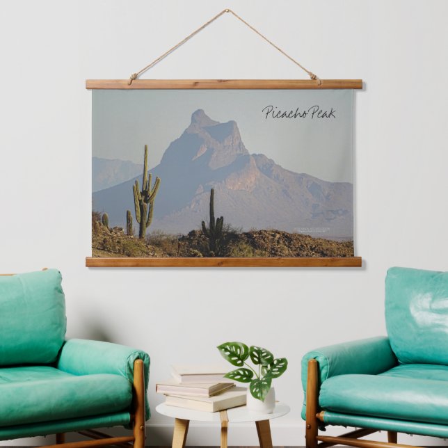 Picacho Peak Arizona Southwest Desert Mountain Hanging Tapestry (Living Room)