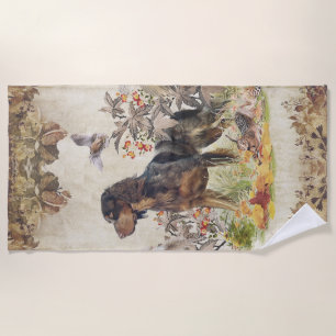 Picardy Spaniel , Bird hunting Beach Towel