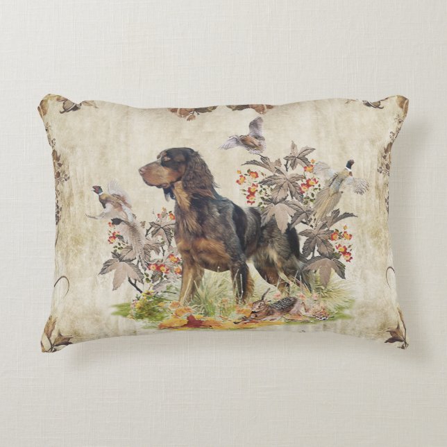 Picardy Spaniel , Bird hunting    Decorative Cushion (Front)