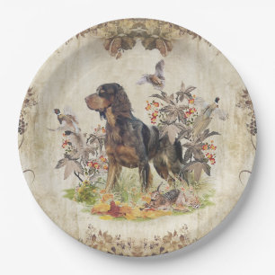 Picardy Spaniel , Bird hunting Paper Plate