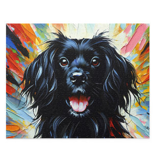 Picardy Spaniel: Black French Gundog Acrylic Art Jigsaw Puzzle