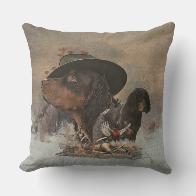Picardy Spaniel , Hunting Season      Cushion (Front)