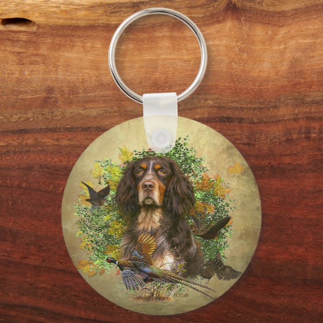 Picardy Spaniel , Hunting season     Key Ring (Back)