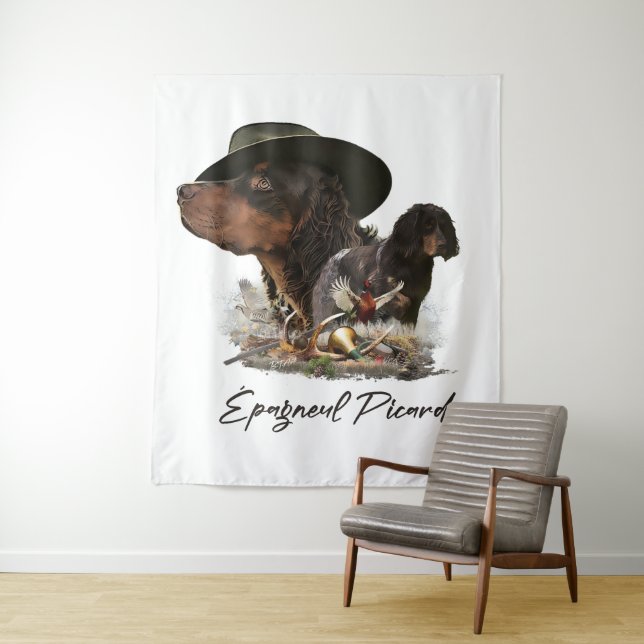 Picardy Spaniel , Hunting Season  Tapestry (In Situ)
