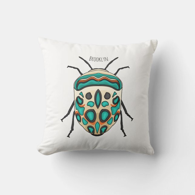 Picasso bug cartoon illustration  cushion (Front)