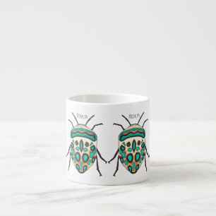 Picasso bug cartoon illustration espresso cup