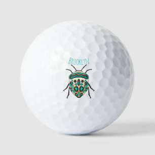 Picasso bug cartoon illustration golf balls