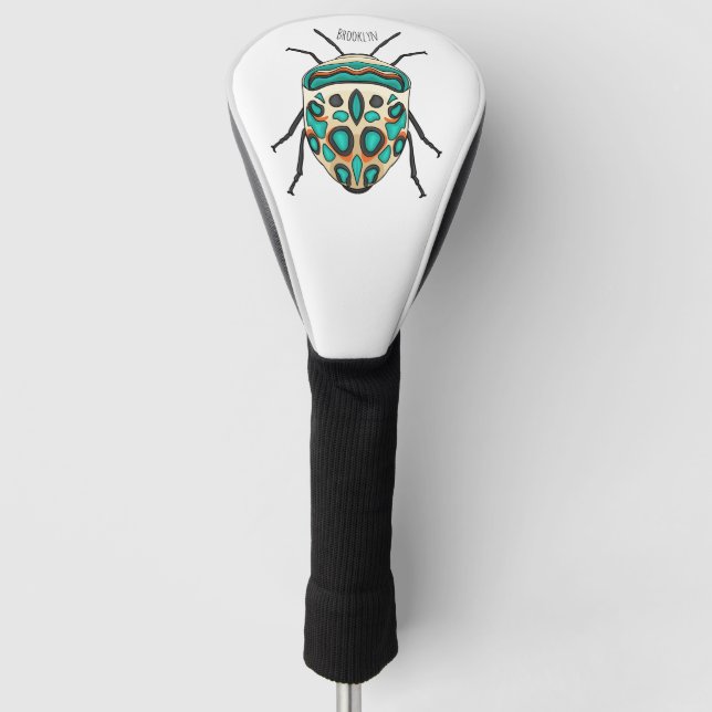 Picasso bug cartoon illustration  golf head cover (Front)