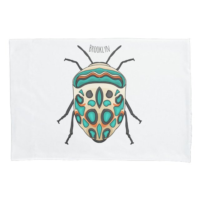 Picasso bug cartoon illustration  pillowcase (Front)