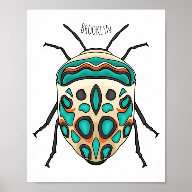Picasso bug cartoon illustration poster (Front)