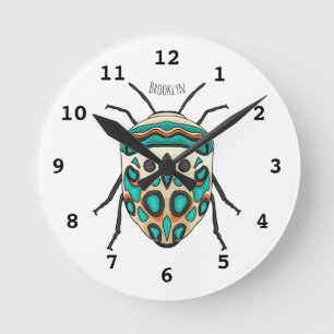 Picasso bug cartoon illustration  round clock