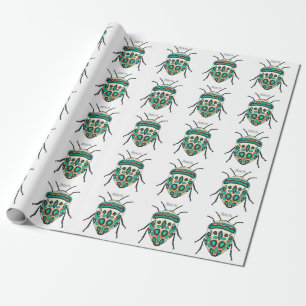 Picasso bug cartoon illustration  wrapping paper