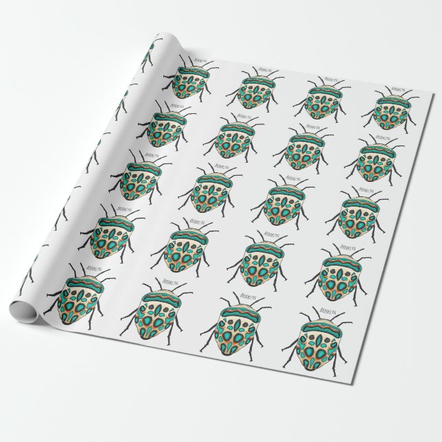 Picasso bug cartoon illustration  wrapping paper (Unrolled)