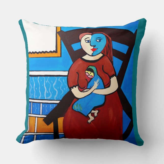 PICASSO BY NORA  GIRL WITH BABY CUSHION (Front)