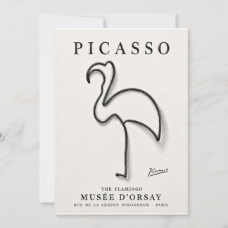 Picasso Flamingo Print | Minimalist Flamingo Art Thank You Card