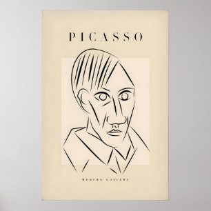 Picasso Man Portrait Sharp Lines Abstract Face Poster