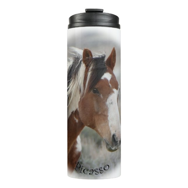Picasso, Stallion of Sand Wash Basin Thermal Tumbler (Front)