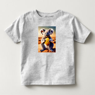 Picasso-Style Koala Eating Mango in the Sahara Toddler T-Shirt