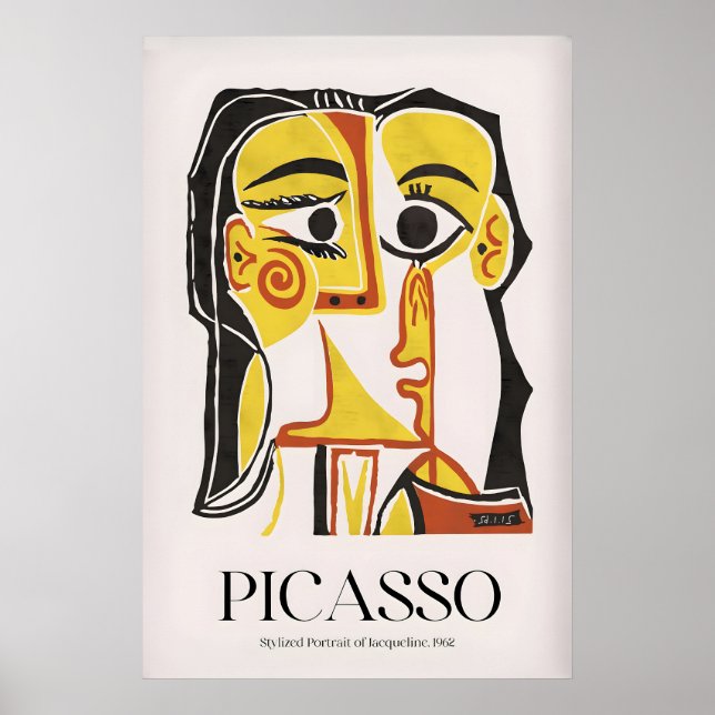 Picasso Stylised Portrait Jacqueline962 Abstract Poster (Front)