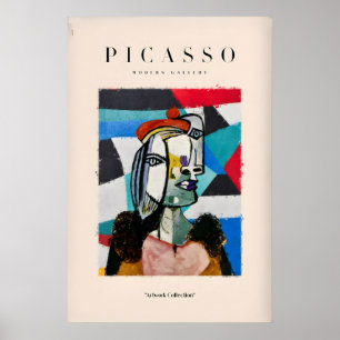 Picasso Woman Beret Abstract Portrait Art Print
