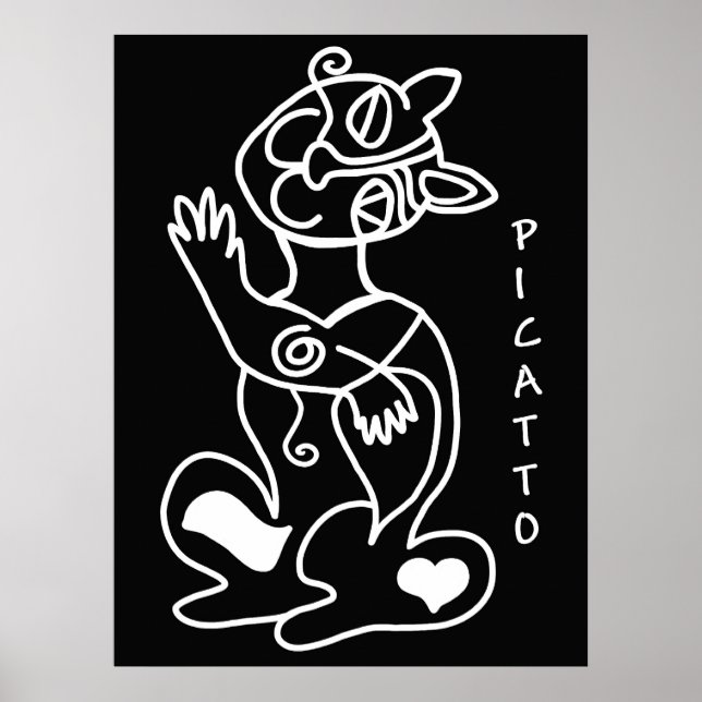 Picatto white on black poster (Front)