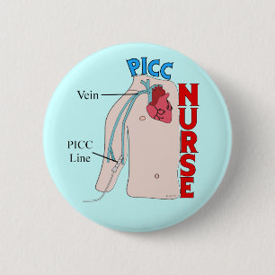 PICC Line Nurse Anatomical  Design Gifts 6 Cm Round Badge