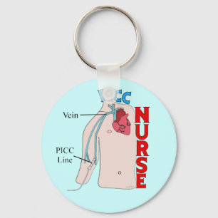 PICC Line Nurse Anatomical  Design Gifts Key Ring