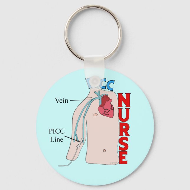 PICC Line Nurse Anatomical  Design Gifts Key Ring (Front)