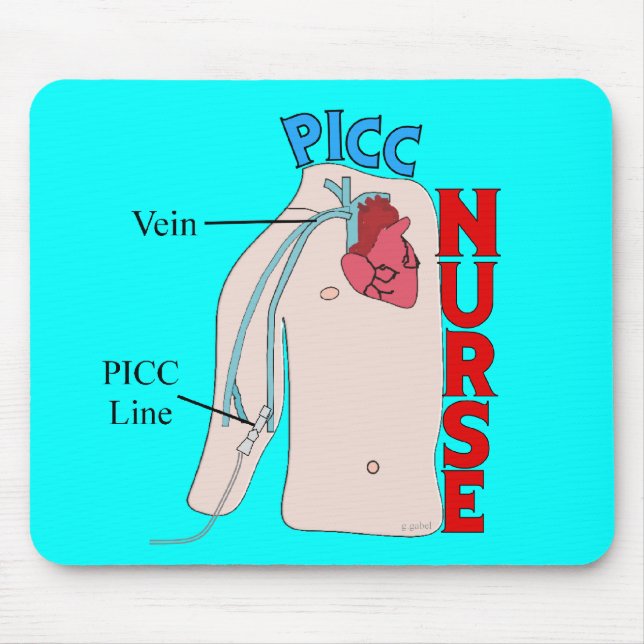 PICC Line Nurse Anatomical  Design Gifts Mouse Mat (Front)