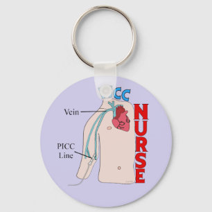 PICC Line Nurse Anatomical  Purple  Key Ring