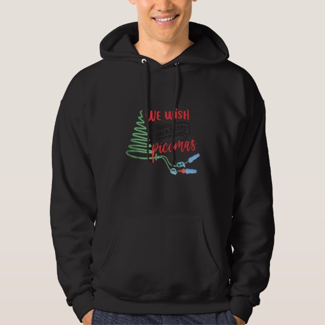 PICC Nurse Christmas Vascular Access ICU Rn Infusi Hoodie (Front)