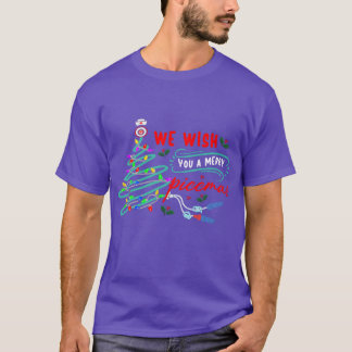PICC Nurse Christmas Vascular ICU RN Nursing Xmas  T-Shirt