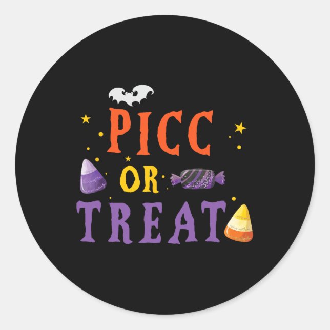 PICC Nurse Halloween Cute VAT Vascular Access Team Classic Round Sticker (Front)